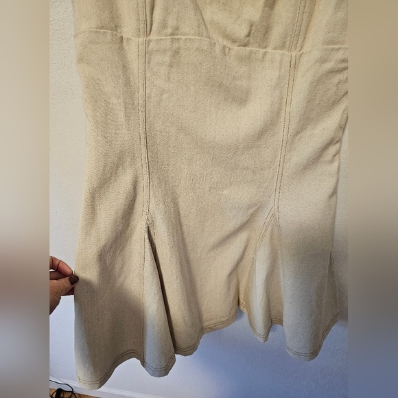 En Saison Ivory Cotton Square Neck Dress Women's Size Large NWOT - Picture 5 of 8